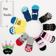 thumbnail image 4 of 4 calcetines de invierno para perros y gatos pequeños, de punto, cálidos, antideslizantes, protectores gruesos para patas de chihuahua, accesorios para mascotas, 4 of 5