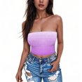 thumbnail image 2 of Tube Top for Women, Sleeveless Strapless Solid Color Polyester Top with Elastic Band, Regular Length, Black L, 2 of 8