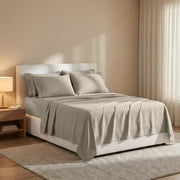 Lux Decor King Bed Sheets - 6 Piece Ultra-Soft Microfiber Sheets Set, Deep Pocket Fitted Sheet, Flat Sheet & 4 Pillowcases, Breathable Hotel Luxury, OEKO-TEX Certified, Taupe