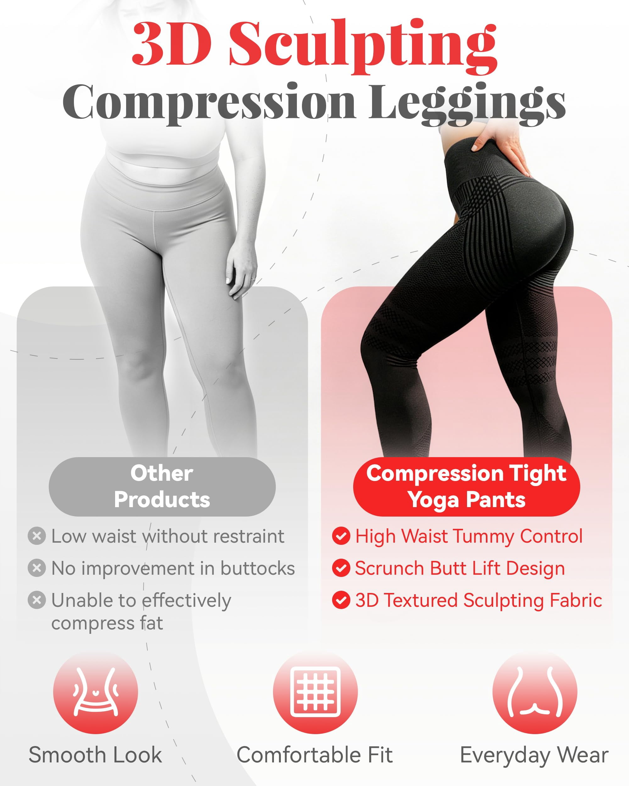 Trysoviren Leggings, Compression Leggings for Women, 3D Textured