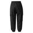 thumbnail image 5 of MSemis Boys Solid Color Cargo Pants Athletic Sports Casual Jogger Dungarees Trousers Black 10, 5 of 5