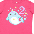 thumbnail image 4 of Inktastic Happy 2nd Birthday with Cute Narwhal Stars and Bubbles Boys or Girls Toddler T-Shirt, 4 of 5
