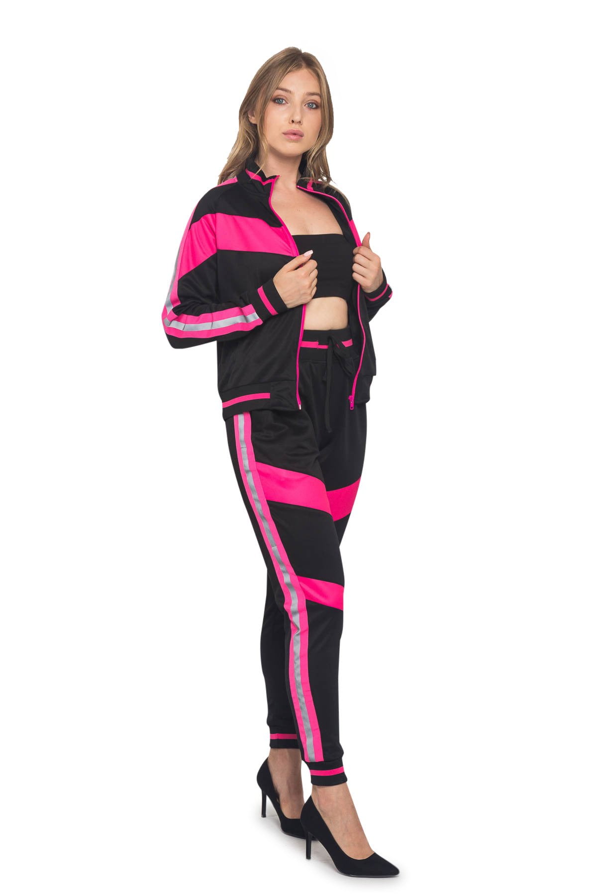Neon pink tracksuit hotsell