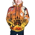thumbnail image 5 of Kll Unisex Kids Boys Girls Hooded Pocket Pullover Hoodies-Happy Halloween 4, 5 of 9