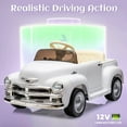 thumbnail image 3 of Xuanlur 12V 7AH Ride on Toys for Kids, Licensed Chevrolet 3100 Pickup Ride on Truck w/Parents Control, Electric Cars w/Storage Space, 3-Speeds, LED Lights, Music, Retro Style, White, 3 of 7