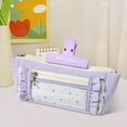 thumbnail image 3 of DefiDgd Large Capacity Star Pattern Pencil Case with Clamp and Bow Edge,Durable Multi-layered Stationery Organizer Bag for Classroom Office and Travel Supplies Gift(Purple), 3 of 8