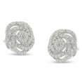 thumbnail image 3 of 10K White Gold 1ct TDW Rose-Cut Diamond Floral Cluster Earrings (I-J, I2-I3), 3 of 7