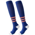 thumbnail image 1 of Calcetines deportivos hasta la rodilla celeste blanco marino, 1 of 5
