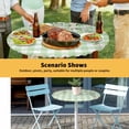 thumbnail image 6 of Elastic Fitted Round Tablecloth, Watercolor Floral Waterproof Stretch Table Cover for 55"-60" Tables, Spring Flowers Leaves Botanical Green Plaid Washable Outdoor Tablecloths for Patio, Picnic, 6 of 9