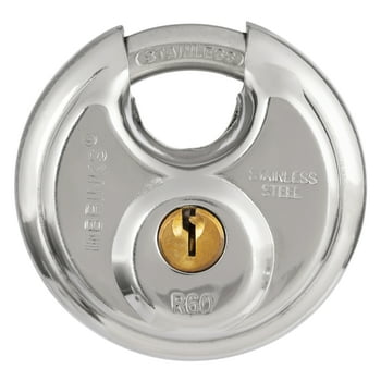 Brinks Promax Security Stainless Steel Discus Padlock, 60mm Body with 7/16 inch Shackle