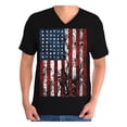 thumbnail image 1 of Awkward Styles Men's USA Flag Distressed Graphic V-neck T-shirt Tops 4th of July Independence Day, 1 of 4