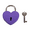 Purple, variant on CSCHome Padlock Love Lock for Bridge Lock Metal Padlock with Key Valentines Day Decor 2.3x1.7 In(Purple)