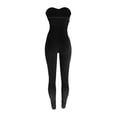 thumbnail image 4 of SAYOO Women Jumpsuits 2022 Summer Strapless Tie-up Hollow Out Bodycon Romper Jumpsuit Solid Color Club Sexy Playsuits Female, 4 of 6