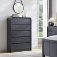 thumbnail image 7 of wow97e Modern 5 Drawers Dresser with Large Drawers, Wood Mid Century Chests of Drawers w/Curved Profile Design, for Bedrooms and Living Room, 7 of 7