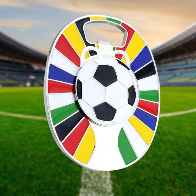 Llavero abridor de botellas trofeo – Llavero giratorio para balón de fútbol y llavero trofeo • Accesorio de fútbol • Regalo para abridor de imán para nevera de novedad para hombres