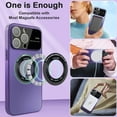 thumbnail image 4 of Magnetic for iPhone 13 Pro Max Case Compatible with Magsafe [Camera Lens Protector] Shockproof Hard PC Matte Back Protective Soft TPU Edge Phone Cases for iPhone 13 Pro Max Purple, 4 of 15