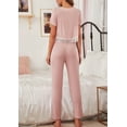 thumbnail image 7 of Richie House Lounge Set Womens Crop Lace Top Pants Pullover Sleep Cotton Pajama RHW4022, 7 of 7