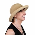 thumbnail image 2 of Sun Hats for Women Summer Beach Packable Travel 50+ UPF Sun Protection Ladies Headwear for Small Heads Upturned Kettle Brim Sausalito Tan, 2 of 7