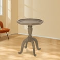 thumbnail image 1 of Home Rustic Farmhouse Round End Tables, Small Accent Side Table With Natural Tray Top And Concave Legs For A Classic Entryway, 1 of 5