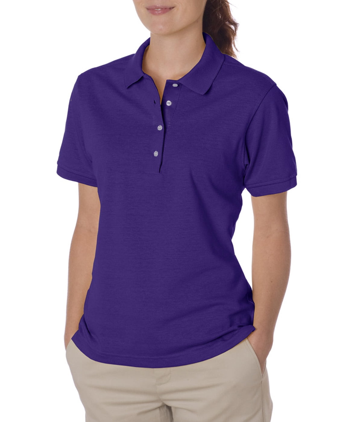 Jerzees Women's Four Pearl Buttons Collar Sport Polo Shirt - Walmart.com