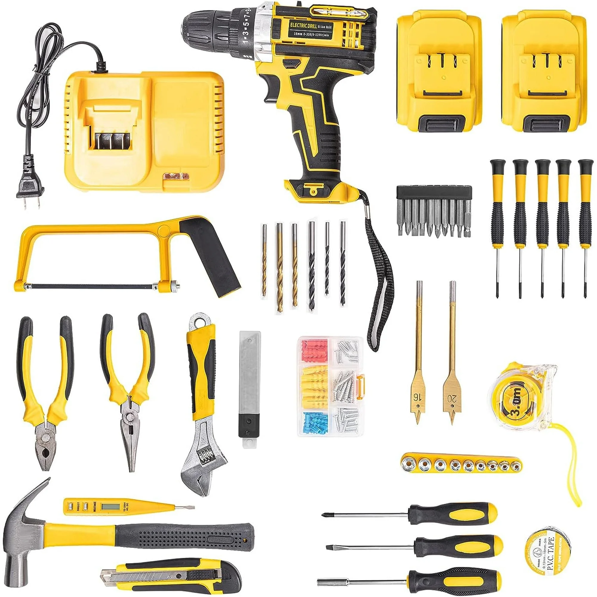 Ailongcity 21V Cordless Drill Power Tool Set, 120 Pieces photo 4
