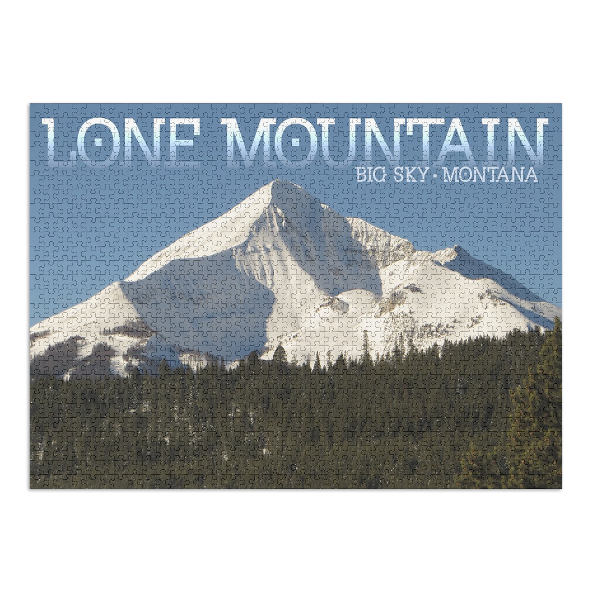 Snowy Range Mountains, Wyoming, Distress Vector Shapes (1000 Piece Puzzle,  Size 19x27, Challenging Jigsaw Puzzle for Adults and Family, Made in USA)