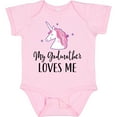 thumbnail image 3 of Inktastic My Godmother Loves Me Unicorn Girls Baby Bodysuit, 3 of 5