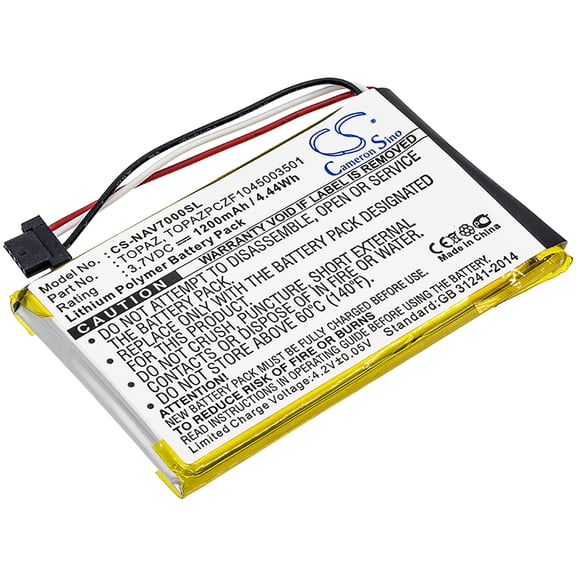 Battery for Navigon Topaz TOPAZPCZF1045003501 70 Easy Plus Premiun GPS 1200mAh
