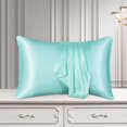 thumbnail image 1 of Funda de almohada de seda Muyan para cabello y piel, tamaño estándar de 50 x 76 cm, suave, transpirable y refrescante, para dormir., 1 of 8