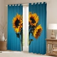thumbnail image 2 of jejeloiu Yellow Sunflower Curtains Pack of 2 (42x84 Each),Rustic Flower Floral Curtains Blackout For Girls Kids, 2 of 6