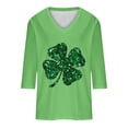 thumbnail image 3 of St Patricks Day Shirt Women Sequin Shamrock Graphic Tees Irish Crewneck 3/4 Sleeve Shirts Funny Saint Pattys Outfits, 3 of 4
