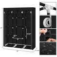 thumbnail image 3 of GZXS Portable Closet Wardrobe with Non-Woven Fabric Cover, Clothes Storage Organizer with Hanging Rod and Side Pocket, Easy Assembly, Black, 3 of 8