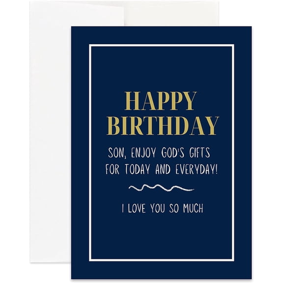 Christian Birthday Card for Son | Modern Birthday Card for Son (Single Card)