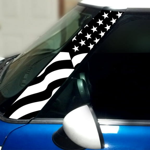 US Flag Pillar Vinyl Decals for 1st Gen MINI Cooper - Set of 2 - Choose Color - [WHITE]