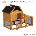 thumbnail image 4 of Kojooin 2-Tier Rabbit Hutch, 54 in Wooden Bunny Cage with Non-Slip Ramp and Removable Tray, Weatherproof Small Animal Hutch for Indoor Outdoor Use, 4 of 7