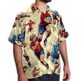 thumbnail image 2 of Football Men's Short Sleeve Beach Shirts, Casual Printed Button Down Poplin Shirt Summer., 2 of 6
