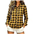 thumbnail image 5 of QUNYINEY Fall Button Up Shirts for Women Casual Long Sleeve Plaid Tops Collared Loose Fit Work Womens Blouse, 5 of 8