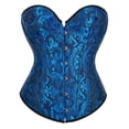 thumbnail image 1 of Tops de corsé Prolriy para mujer, conjuntos de top de corsé con bustier para mujer, faja de cintura de satén negro, tops góticos de talla grande, tops para mujer, azul oscuro XS, 1 of 2