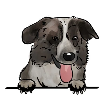 DOPASTICKER Aidi Atlas Mountain Dog Sticker Rescue Adopt Cute Dog Puppy Peeking Phone Decal Water Bottle Stickers Cars Stickers Water Bottle Stickers For Kids