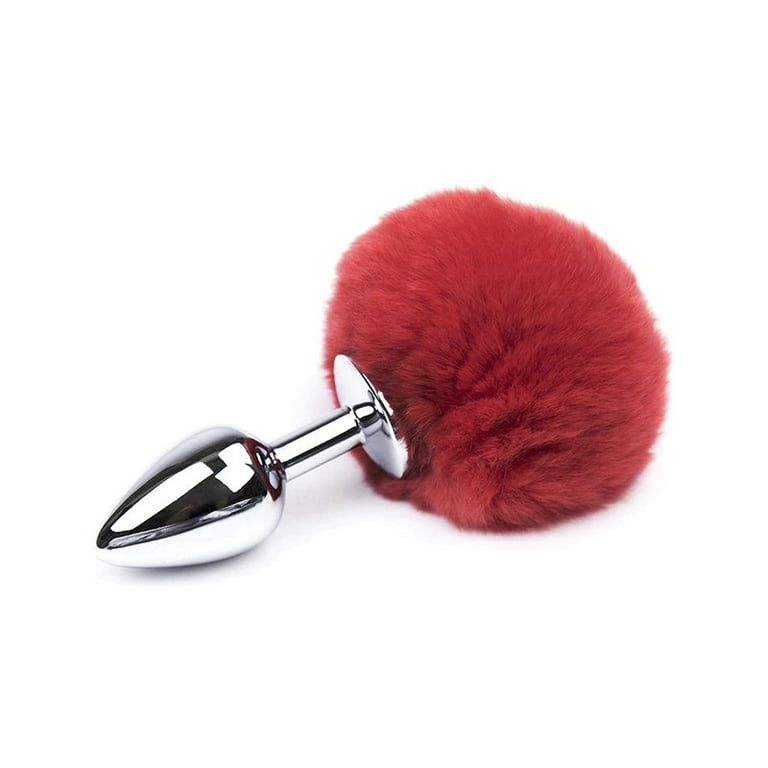 Metal Anal Butt Plug Furry Tail Bunny Adult Toy Beginner Smooth Stainless  Steel