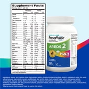 (4 pack) PreserVision AREDS 2 + Multivitamin, 2-in-1 Eye Vitamin, Contains Vitamin C, D, E & Zinc, 100 Softgels