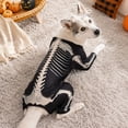 thumbnail image 5 of Halloween Pet Dog Skeleton Costume, Full Body Skeleton Bones Printed Four-Leg Jumpsuit Clothes Accessories for Medium Large Dogs Cosplay Photos Black S, 5 of 5
