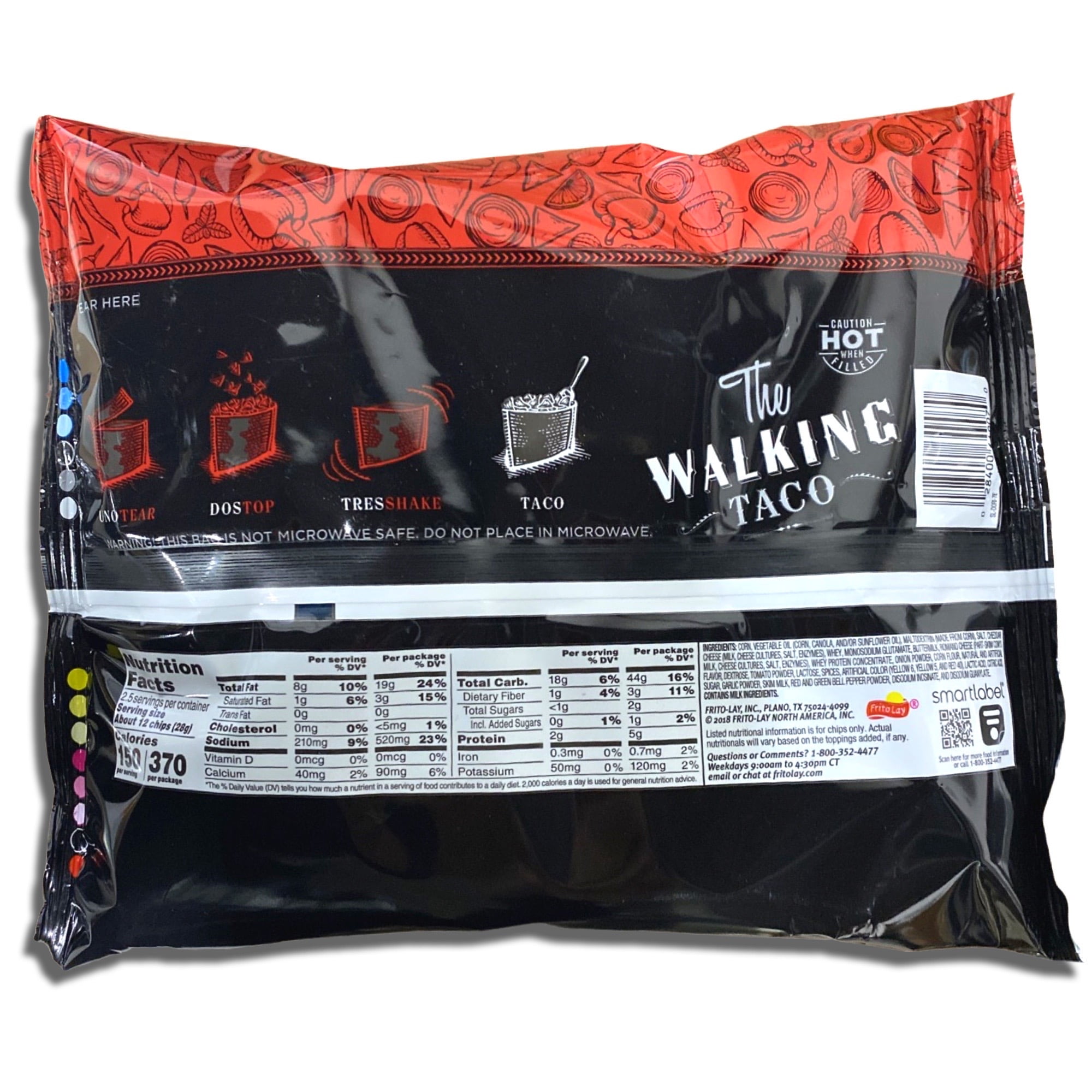 Doritos The Walking Taco Nacho Cheese Chips - Crunchy Bold Flavor 2.5 Ounce Value Pack of 9 Snack Time Snacks