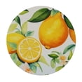 thumbnail image 2 of PIKWEEK  Round Fitted Tablecloth Lemon Flower Leaves Foral Table Cloth with Elastic Edged Waterproof Wipeable Round Table Cover for Patio Parties Outdoor Decor White, 2 of 7