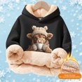 thumbnail image 5 of Byoo Big Boy Lined Hooded Sweatshirt Classic Cute Cow Printing Full Sleeve Unisex Hoodie Kids Winter Pullover Top,GY2, 5 of 5