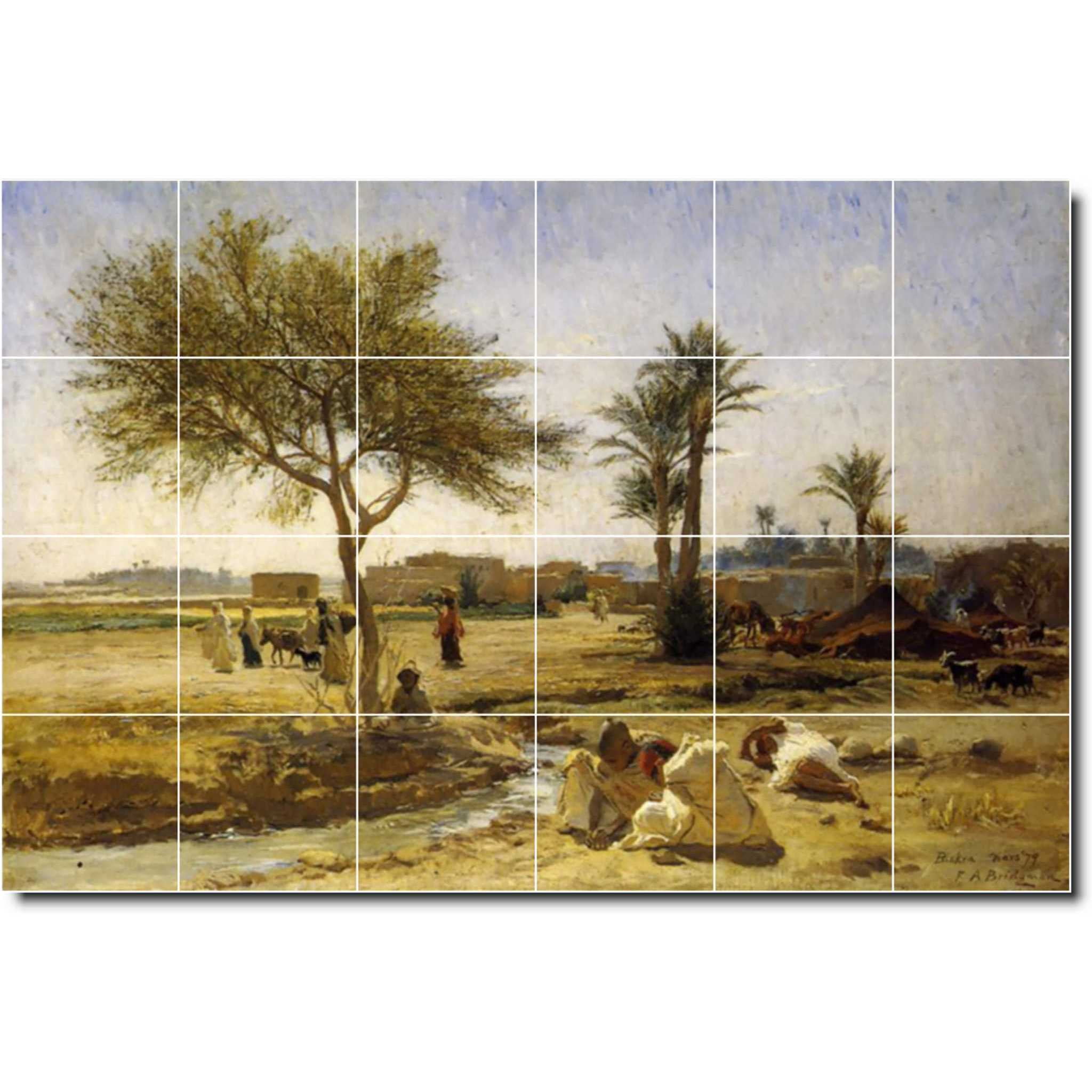 Ceramic Tile Mural Frederick Bridgman Horses Painting 18 48 W X 32 H Using 24 8 X 8 Ceramic Tiles Walmart Com Walmart Com
