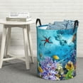 thumbnail image 5 of Picia Corals and Tropical Fish Large Laundry Basket, Waterproof, Freestanding Laundry Hamper, Collapsible Tall Clothes Hamper with Extended Handles-, 5 of 8