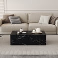 thumbnail image 3 of Faux Marble Coffee Table, Rectangle MDF Sofa Side Table for Living Room, Coffee Table Tea Table Center Table for Home, TV Table (Coffee Table - Black), 3 of 9