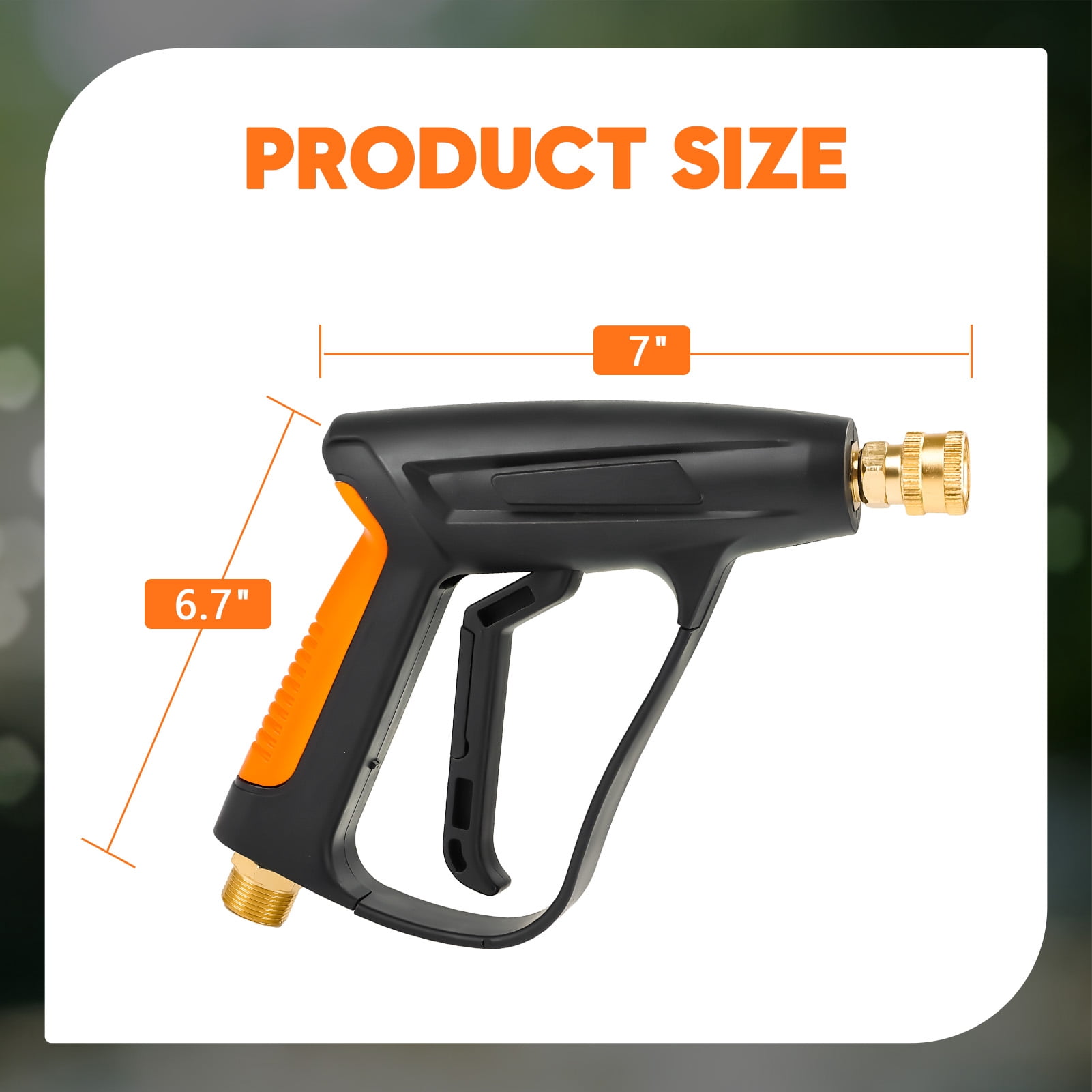 Yankucat Pressure Washer Short Gun with 2 Spray Nozzles, Max 5000 PSI / 10.5 GPM, Washer Gun Fitting Replacement for Car Detailing