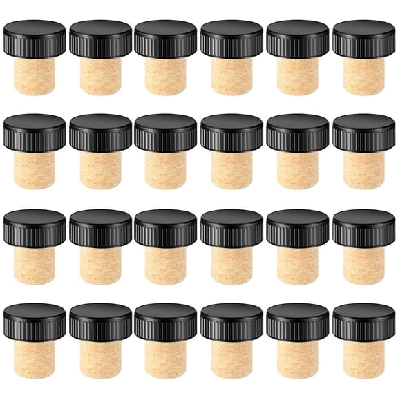 24 Pieces Cork Plugs Cork Stoppers Tasting Corks T-Shape Wine Corks with Top Wooden Wine Bottle 1628